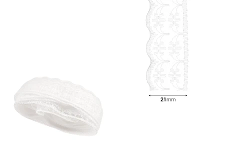Čipka od poliestera, širine 21mm - komad je 10 metara-dimenzije_slike