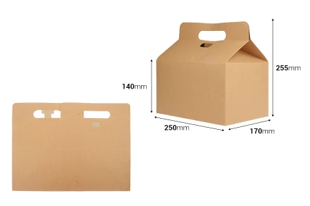 Kutija - paket za pakovanje proizvoda 250x170x255mm od kraft papira i sa čvrstim kartonskim dnom - 20 kom-dimenzije_slike