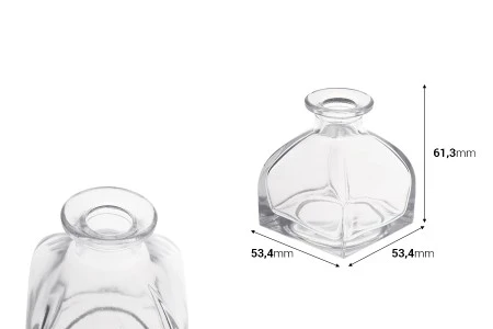 Staklena četvrtasta flašica od 50mL-dimenzije_slike