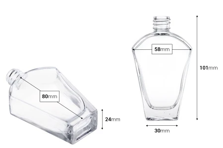 Staklena bočica za parfem 50mL, posebnog "V" oblika, 18/415-2
