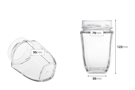 Staklena tegla 314mL (za T.O. 76 Deep zatvarač) - bez zatvarača-dimenzije_slike