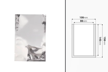 Aluminijumske kesice 100x150 mm sa mogućnošću termo zatvaranja i lakim otvaranjem – 100 kom-dimenzije_slike