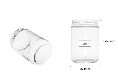 Staklena tegla od 588 ml za med-dimenzije_slike