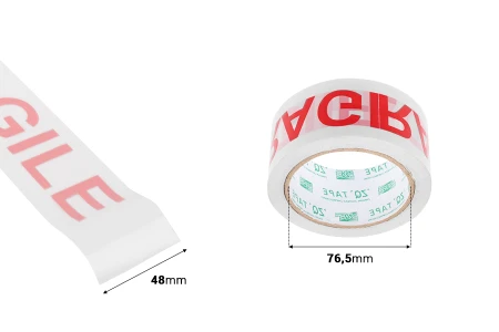 Lepljiva traka Fragile (lomljivo) širine 48mm - 1 komad 75m - 6 kom-dimenzije_slike