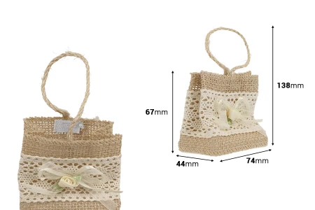 Ručno izrađene platnene vrećice 74x44x67mm - 12 kom-dimenzije_slike