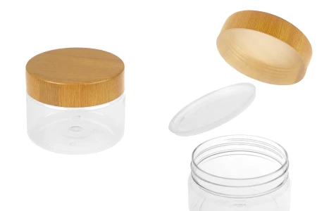 Providna PET teglica 100 mL sa zatvaračem sa dezenom drveta i plastičnim međupoklopcem - 12 kom-1