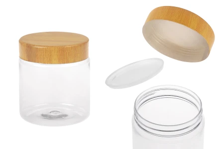 Providna PET teglica 200 mL sa zatvaračem sa dezenom drveta i plastičnim međupoklopcem - 12 kom-1