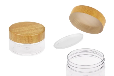 Providna PET teglica 50 mL sa zatvaračem sa dezenom drveta i plastičnim međupoklopcem - 12 kom-1