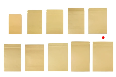 Kraft DoyPack kesice sa zip zatvaranjem, unutrašnjom aluminijumskom oblogom, ovalnim dnom i sa mogućnošću termo zatvaranja 200x50x300 mm – 50 kom-grupa_slika