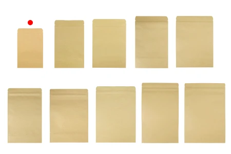 Kraft DoyPack kesice 90x30x140 mm sa zip zatvaranjem, unutrašnjom aluminijumskom oblogom, ovalnim dnom i sa mogućnošću termo zatvaranja – 50 kom-grupa_slika