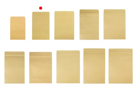 Kraft DoyPack kesice 110x30x185 mm sa zip zatvaranjem, unutrašnjom aluminijumskom oblogom, ovalnim dnom i sa mogućnošću termo zatvaranja – 50 kom-grupa_slika