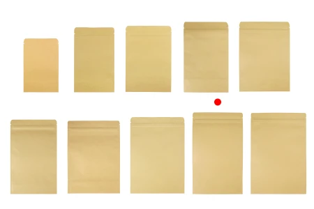 Kraft DoyPack kesice 180x50x300 mm sa zip zatvaranjem, unutrašnjom aluminijumskom oblogom, ovalnim dnom i sa mogućnošću termo zatvaranja – 50 kom-grupa_slika