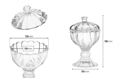 Staklena fondanjera 98x59 mm sa postoljem i poklopcem-dimenzije_slike