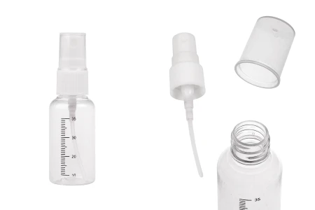 Providna plastična flašica 35mL sa mernim oznakama, sprejom i zatvaračem - 12 kom-slika_proizvoda