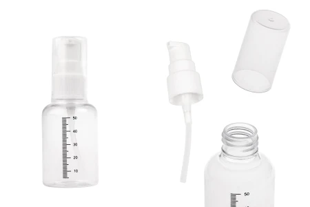 Plastična flašica 50mL za kreme sa mernim oznakama, pumpicom i zatvaračem - 24 kom-slika_proizvoda