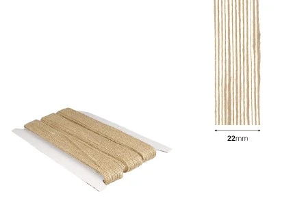 Ukrasna “gro”  traka od lana, braon boje, 22mmx10m-dimenzije_slike
