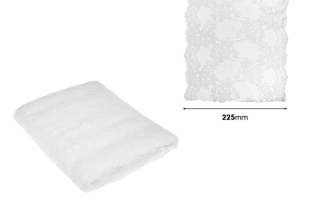 Elastična mekana najlonska čipka, širine 225mm - komad je 10 metara-dimenzije_slike