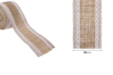 Traka od jute sa čipkom, 50 mm (1 komad je 5m)-dimenzije_slike