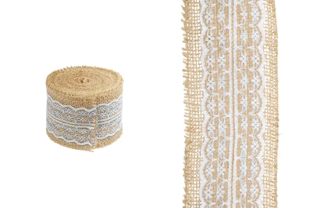Traka od jute sa čipkom, 65 mm (1 komad je 5m)-slika_proizvoda