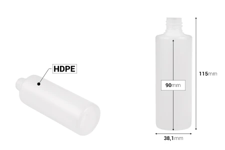 Plastična poluprovidna flašica 100mL (PP 18) - 12 kom-dimenzije_slike