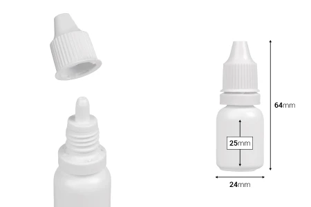 Plastična flašica 10mL, sa zatvaračem i kapalicom - 100 kom-dimenzije_slike