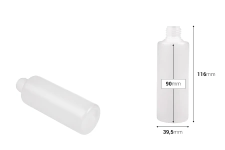 Plastična poluprovidna flašica 100mL, PP 20-dimenzije_slike