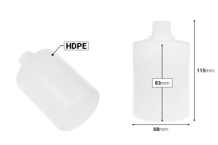 Poluprovidna plastična okrugla flaša 300mL - 12 kom-dimenzije_slike