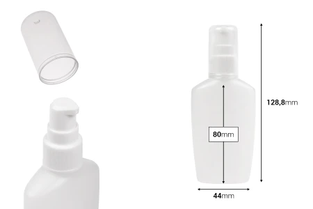 Plastična poluprovidna bočica 60mL sa pumpicom i providnim zatvaračem - 12 kom-dimenzije_slike
