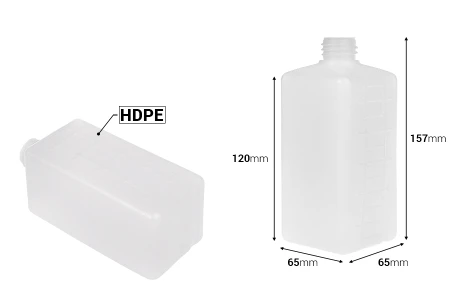 Plastična četvrtasta poluprovidna boca 500mL (PP28) - 12 kom-dimenzije_slike