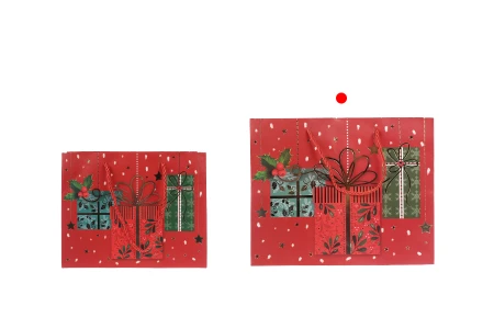 Božićne papirne poklon kese, dimenzija 310x120x250 mm (210 g) sa ručkom - 12 kom raznih motiva-grupa_slika