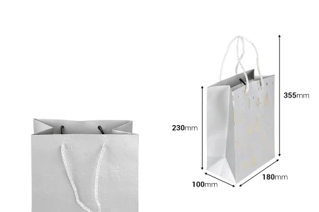 Božićna papirna poklon-kesa 180x100x230 mm sa ručkom od kanapa – 12 komada, različite boje-dimenzije_slike