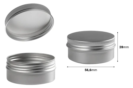 Aluminijumska kutijica 50mL sa unutrašnjom zaptivkom i zatvaračem u više boja - 12 kom-dimenzije_slike