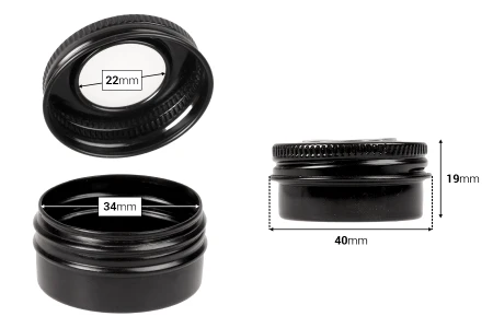 Aluminijumska kutijica 15mL sa prozorom na zatvaraču - 15 kom-dimenzije_slike