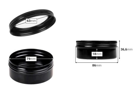 Aluminijumska kutija 150mL sa prozorom na poklopcu - 12 kom-dimenzije_slike