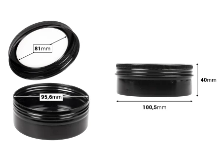 Aluminjumska kutija 250mL sa prozorom na poklopcu - 12 kom-dimenzije_slike