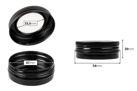 Aluminjumska kutijica 30mL sa prozorom na poklopcu -12 kom-dimenzije_slike