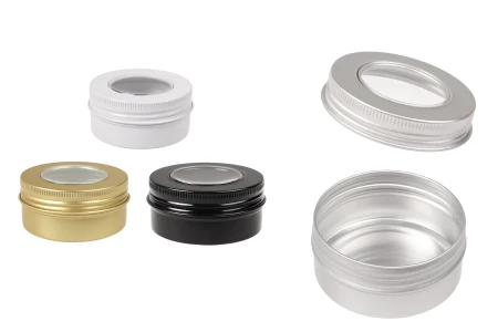 Aluminijumska kutijica 50mL sa prozorom na poklopcu - 12 kom-slika_proizvoda