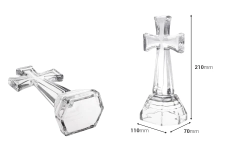Dekorativni stakleni krst 21 cm-dimenzije_slike