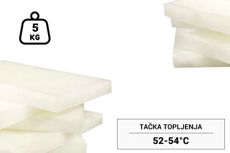 Parafinski vosak bele boje - ploča od 5 kg-1