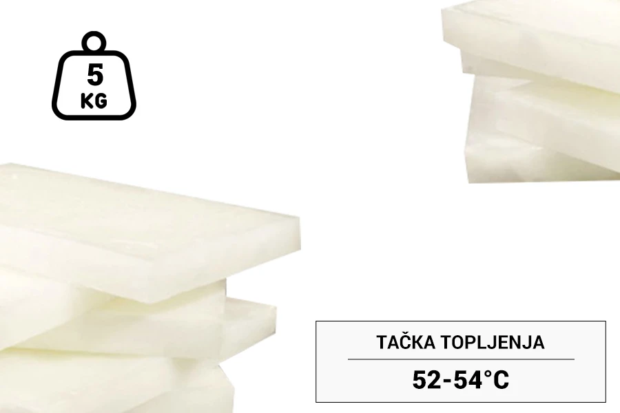 Parafinski vosak bele boje - ploča od 5 kg