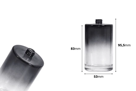 Staklena cilindrična parfemska bočica od 100mL, PP15-dimenzije_slike