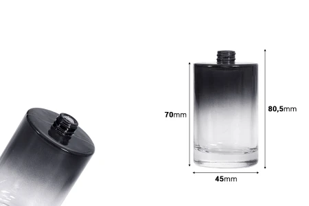 Staklena cilindrična parfemska bočica od 50mL, PP15-dimenzije_slike