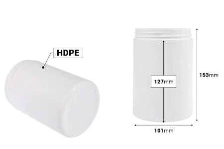 Plastična bela kutija 1000mL - bez zatvarača - 12 kom-dimenzije_slike