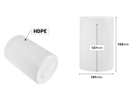 Plastična bela kutija 1000mL - bez zatvarača - 12 kom-dimenzije_slike