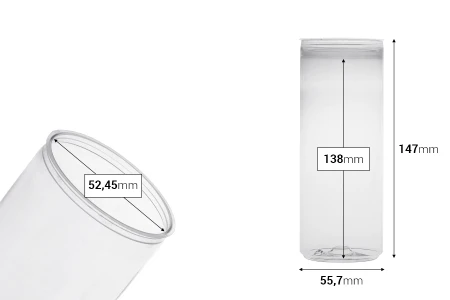 Providna (PET) plastična limenka 330mL (visoka) bez poklopca - 200 kom-dimenzije_slike