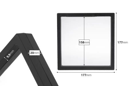 Plastični ram za izlaganje proizvoda 177x20x177 mm sa folijom - 10 kom-2