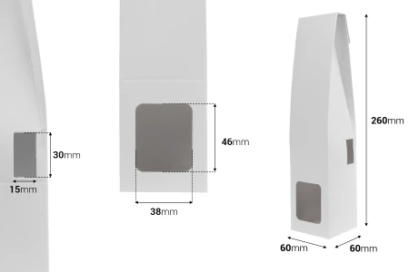 Bela papirna kutija 60x60x260 mm za bočice osveživača prostora sa mestom za štapiće - 20 kom-2