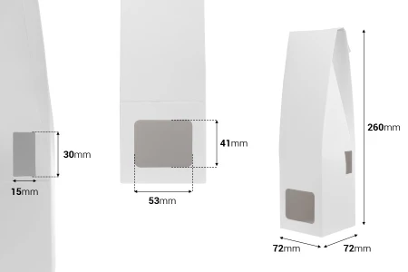 Bela papirna kutija 72x72x260 mm za bočice osveživača prostora sa mestom za štapiće - 20 kom-2