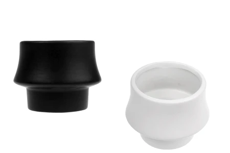 Keramička posuda 105x80 mm za sveću ili saksija za cveće, u crnoj ili beloj boji-1