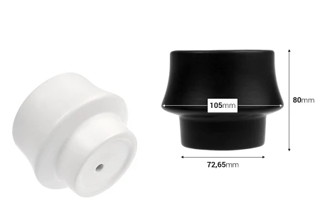 Keramička posuda 105x80 mm za sveću ili saksija za cveće, u crnoj ili beloj boji-2
